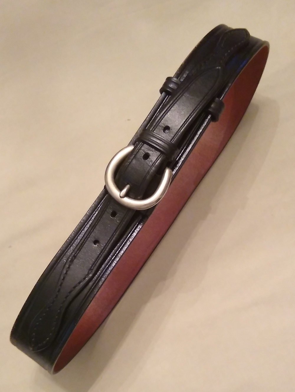 Black Leather Western Belt, #48